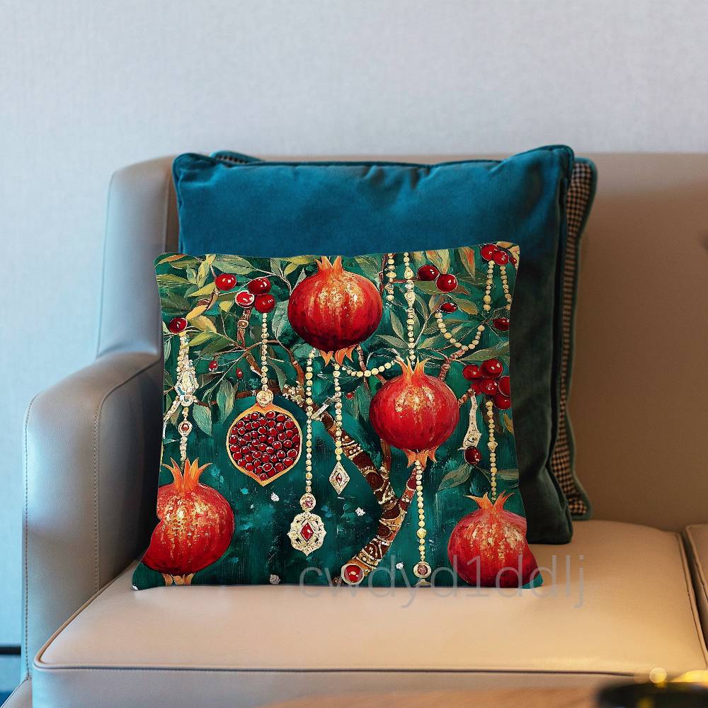 Fruit Pomegranate Painting Cushion Cover Pillow Cover Decor Pillowcase Printed Cushion Case For Couch