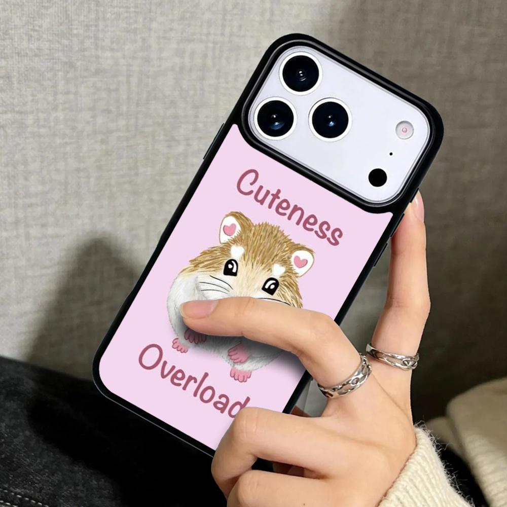 Capa Case for iPhone 17 Air 16 Pro Max 15 Plus 11 13 Mini 14 12 Back Phone Cover Hamster Art