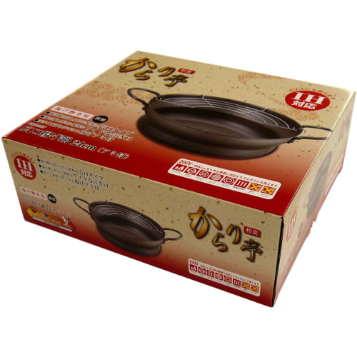 Tamahashi Kararitei Tempura Pan with Drainer, 28cm, Induction and Gas Compatible, Wide Mouth, Lightweight, with Strainer, Made in Japan, for Deep Fryi
