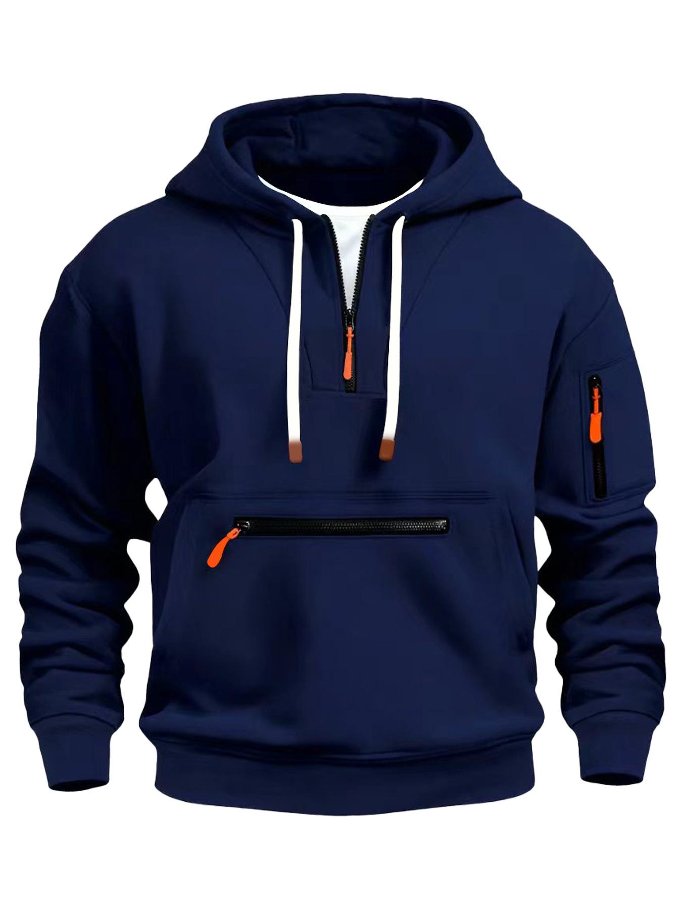 

Men s Trendy Hooded Sweatshirt with Sleeve Zipper and Hood XXXL