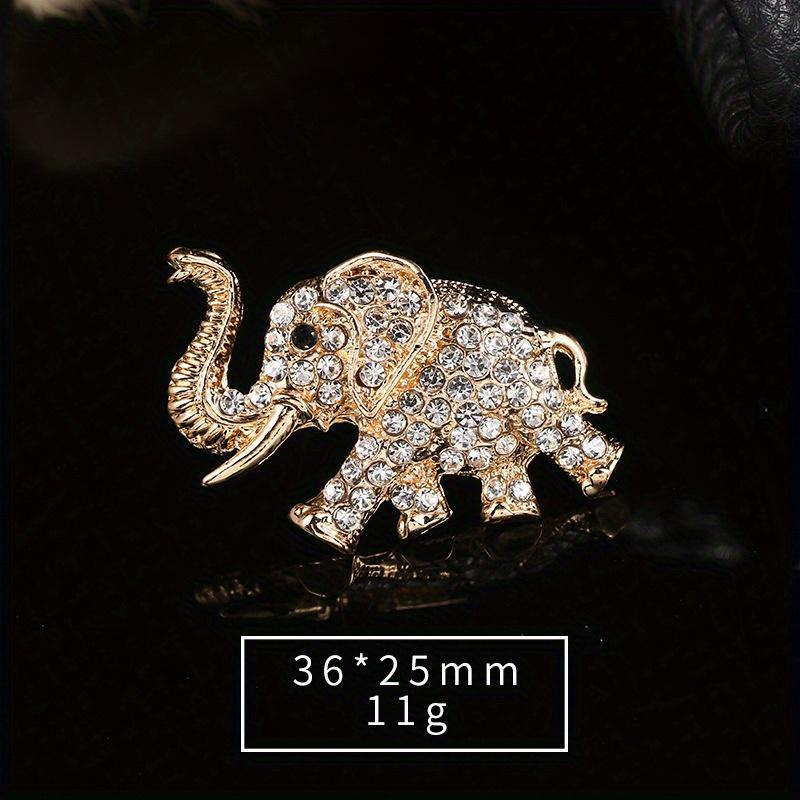 Luxury Crystal Elephant Brooches For Women Men Vintage Animal Rhinestone Buckle Fashion Suit Clothes Badges Jewelry