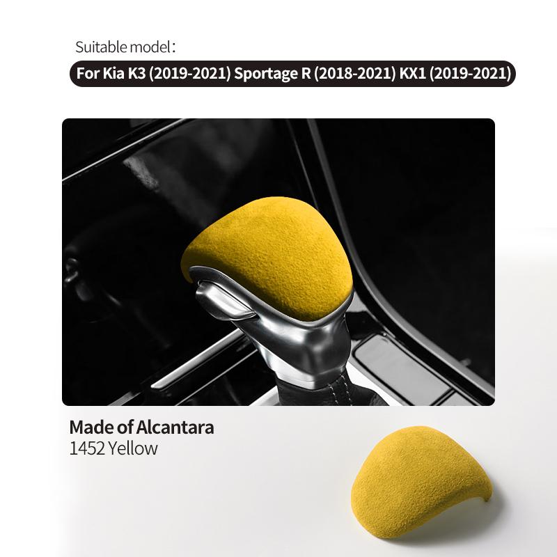 For Kia K3/ Sportage R /KX1 (2018-2021) Made of Alcantara Car Wrap Gear Shift Knob Trim Cover Boot Interior Tuning Accessories