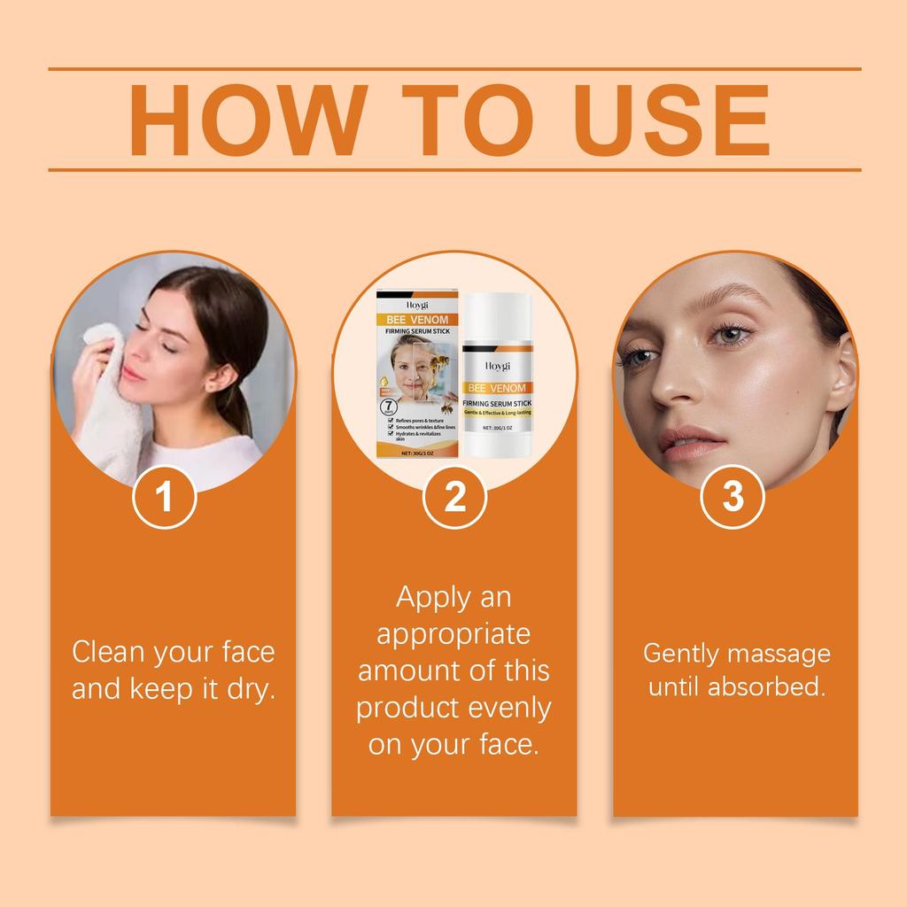 Hoygi Bee Venom Firming Essence Stick Nourish & Lift Skin Elasticity Moisturize & Emollient Facial Firming Skin Care Essence