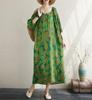 Krátký rukáv Plus size Bavlněné vintage květinové nové šaty pro ženy ležérní volné dlouhé letní šaty
