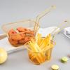 Cross Gold Western Restaurant Snack Basket: Fried Chicken and French Fries Stainless Steel Basket