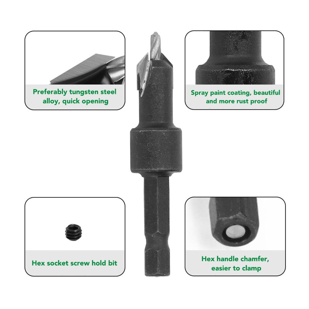 Tapered Countersink Drill Bit Milling Cutter  Woodworking Chamfer Drilling and Countersinking