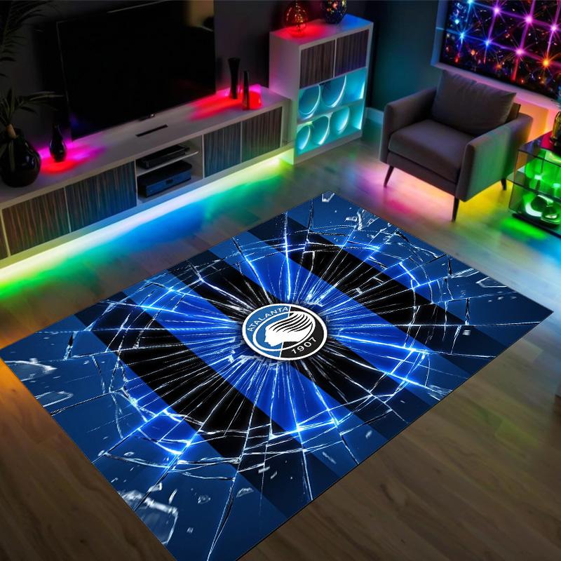 Atalanta FC Design Crystal Velvet Carpet Cozy Non?Slip Printed Rug For Bedroom Living Room Entrance