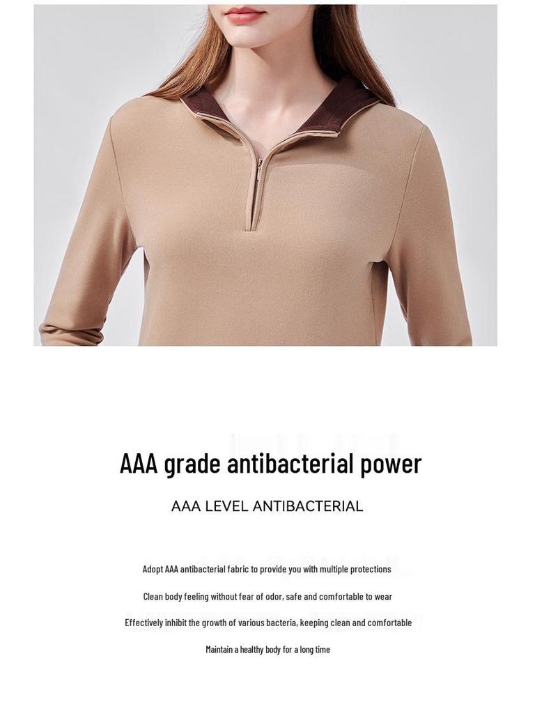 Women's Fleece-Lined Half-Zip Hoodie Sweater for Autumn and Winter