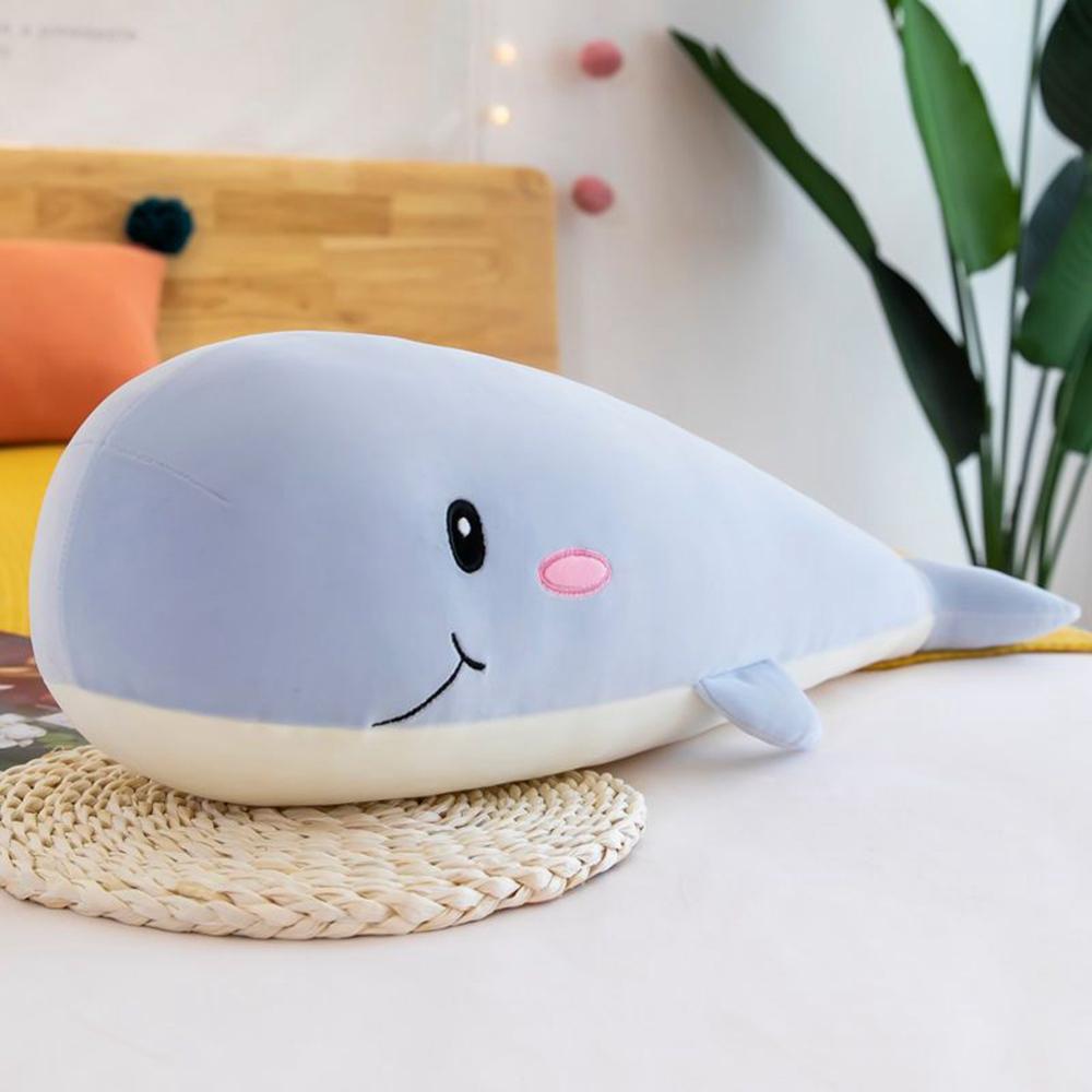 60CM Long Whale Plush Toy Cute Sleeping Throw Pillow Large Size Animal Bed Doll Send Children's Birthday Christmas Gift