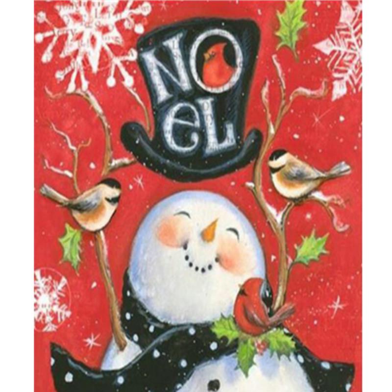 Buy 5D Diy Round Diamond Painting "Happy Snowman" Wall Art Cross Stitch Home Decor at affordable