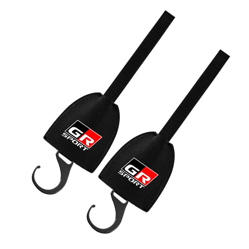 Leather Car Seat Back Hooks Portable Hanging Bag Rack for Toyota TRD GR Corolla CHR Rav4 Yaris Auris Avensis Car Accessories
