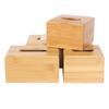 Square Western restaurant Bamboo Eco-Friendly Storage box Tissue Rack Napkin holder Tissue Holder