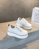 Fashion Leather Niche Platform Sports Shoes Autumn New Heightening Soft Leather Board Shoes Muffin Casual White Shoes
