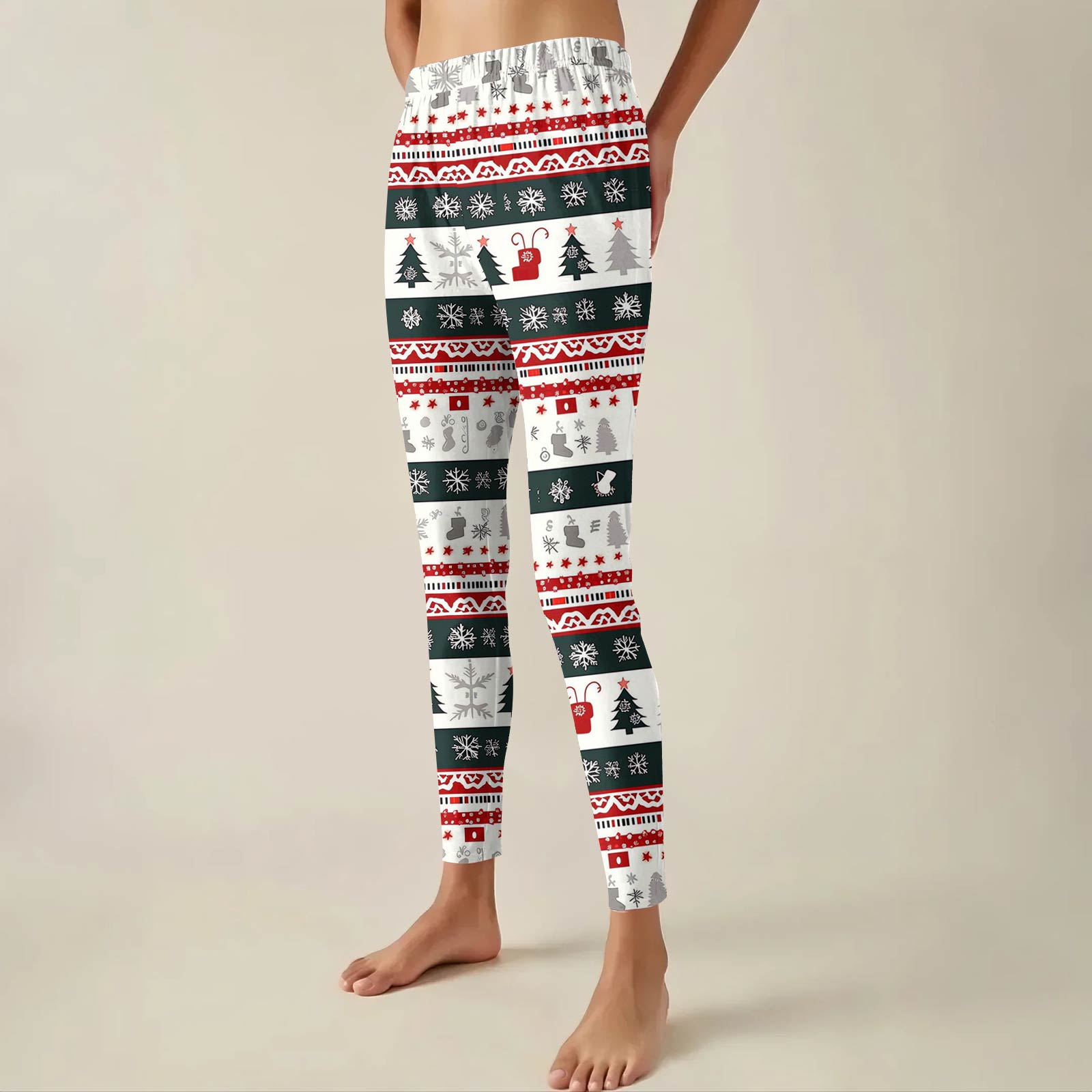 

Женские брюки с рождественским принтом, эластичные, мягкие, повседневные, домашние, спальные брюки XL