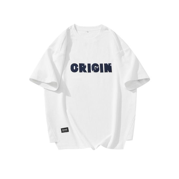 

Casual Japanese Loose Short-sleeved T-shirt for Men s Summer New Solid Color Hem Slit Half-sleeved Top 4XL белый