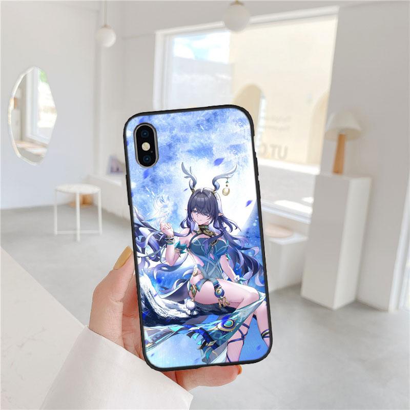 LO48 Genshin Impact Furina Aether Soft Shell Phone Case for iPhone 16 15 14 13 12 Pro Max Plus Mini