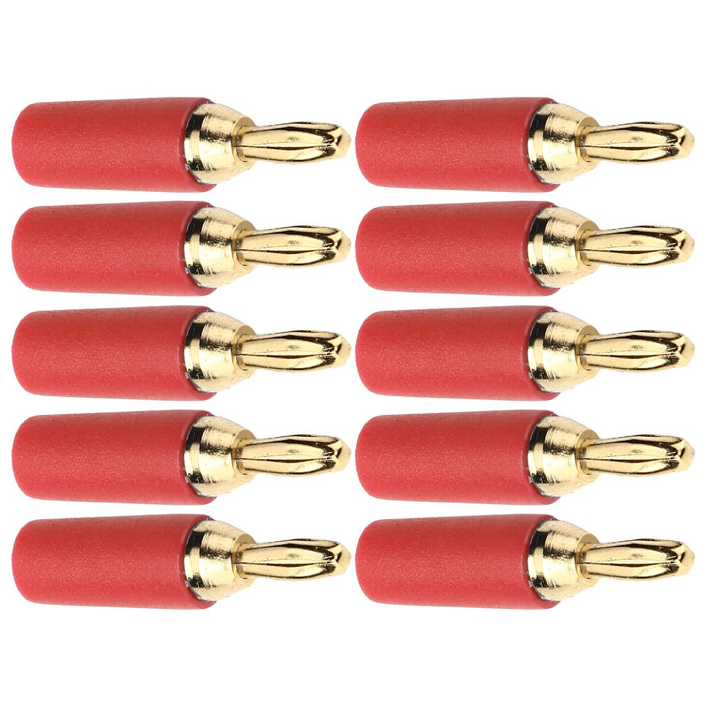 10Pcs Banana Plug 2.5mm Gold Plated Brass Solder Type Male Connector Accessory Set Kit
