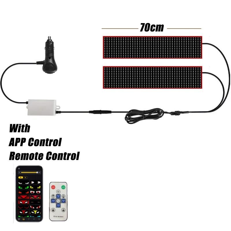 Devil Eyes LED Pixel Panel Light 1.2-2M 12-24V APP Control Soft Foldable Scrolling Animation Screen Board Truck Car Windshield