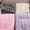 Women Furry Thigh High Slipper Socks Solid Color Cable Pattern Fleece Fuzzy Over Knee Stockings Winter Warm Leg Warmers