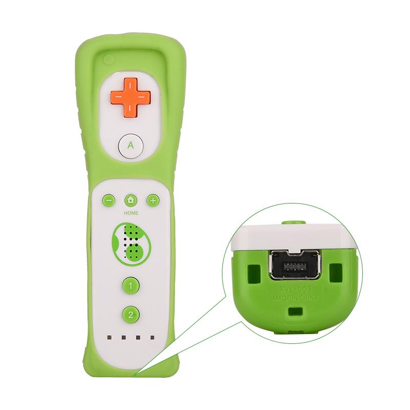 2 in 1 Wireless Remote Controller for Nunchuk Nintendo Wii Built-in Motion Plus Gamepad with Silicone Case Motion Sensor