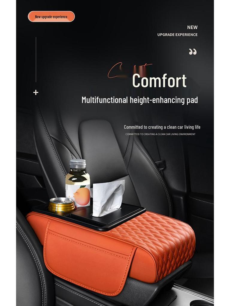 Car Armrest Tissue and Storage Box with Cup Holder