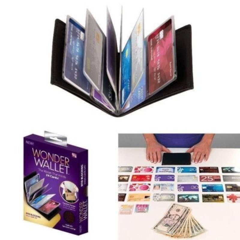 Large Wonder Wallet Capacity Change Card Pack Cardcase Pu Material Solid Color