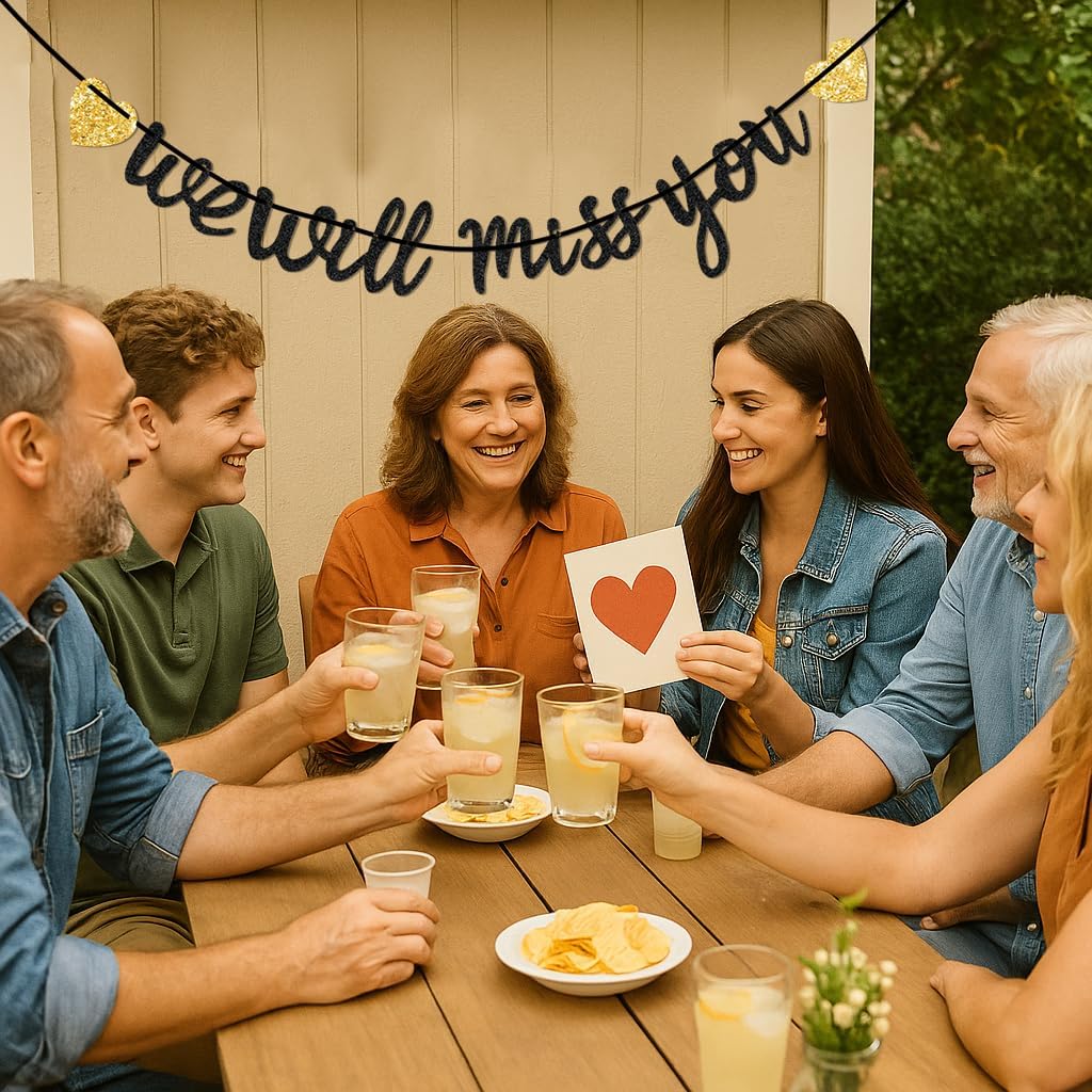 We Will Miss You Banner for Retirement Party Decorations – Going Away Party Decor for Coworker, College Send Off, Goodbye Banner, Farewell Sign,