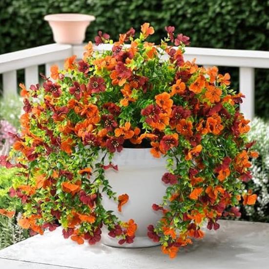 Konstgjord violett vinranka dekoration realistisk UV-beständig falsk blomma rotting inomhus utomhus trädgård veranda uteplats vägghängande konstgjord blomdekor