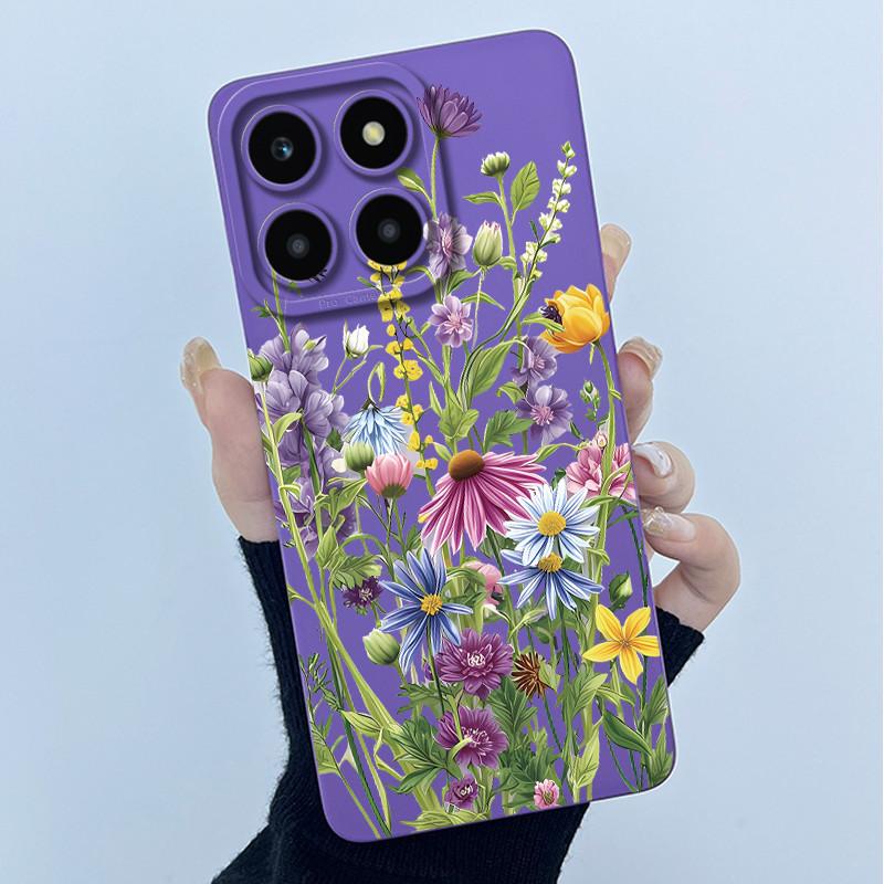 For Honor X6a X6b X6c X6 X6s Case Simplicity flower Soft Silicone Cover For HonorX6a X 6B X6 b Shell Lens Protective Phone Funda