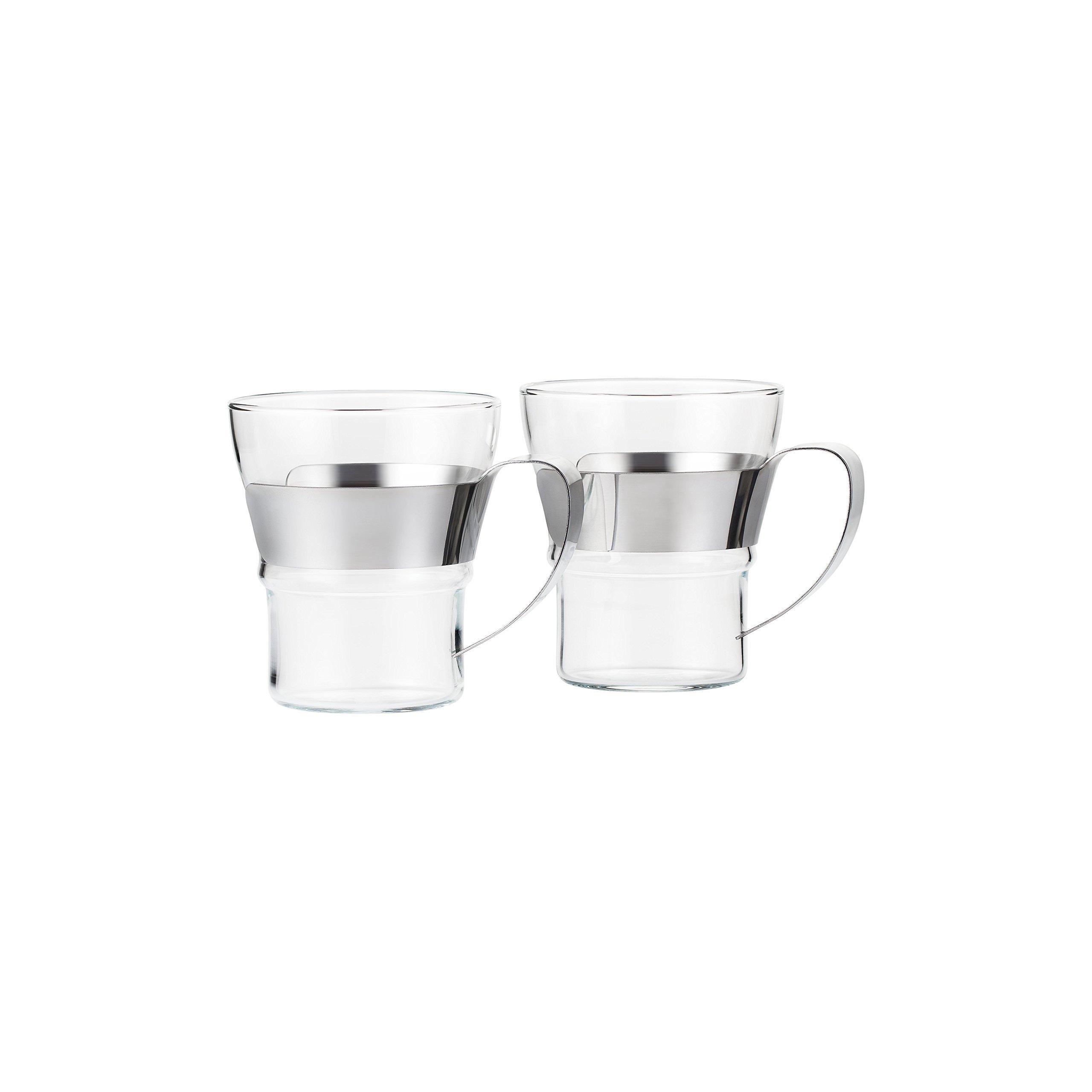 

Стеклянная кружка BODUM ASSAM Tea Glass 300 мл, набор из 2 штук, ручка из нержавеющей стали, термостойкое стекло, можно мыть в посудомоечной машине [подлинный] 4552-16