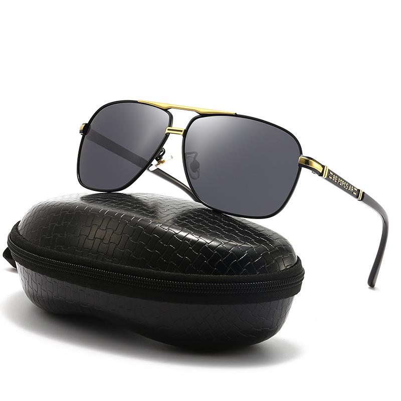 Polarized Sunglasses Men'S Square Double Beam Sunshade Driver Driving Fishing Discoloration Day And Night Han Chao