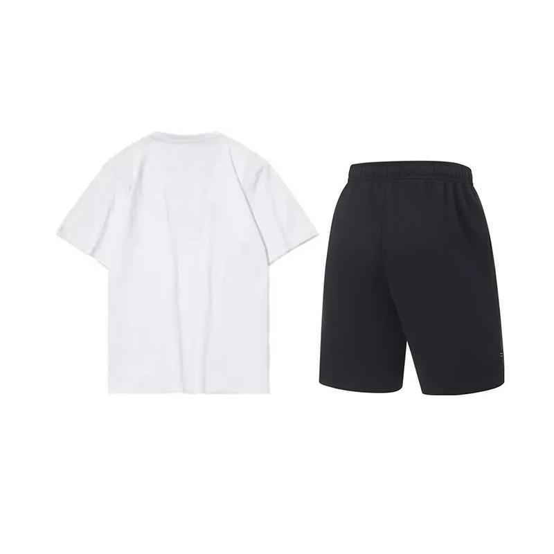 Li-Ning Round Neck Pullover Logo Text Print Simple Comfortable Versatile Casual Sports Suit Unisex suit YHST169-1+AKST543-3