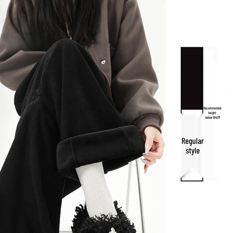Maillard Women's Wide-Leg Velvet Corduroy Pants for Autumn/Winter 2025 - New Loose Slim Fit by Yamamoto
