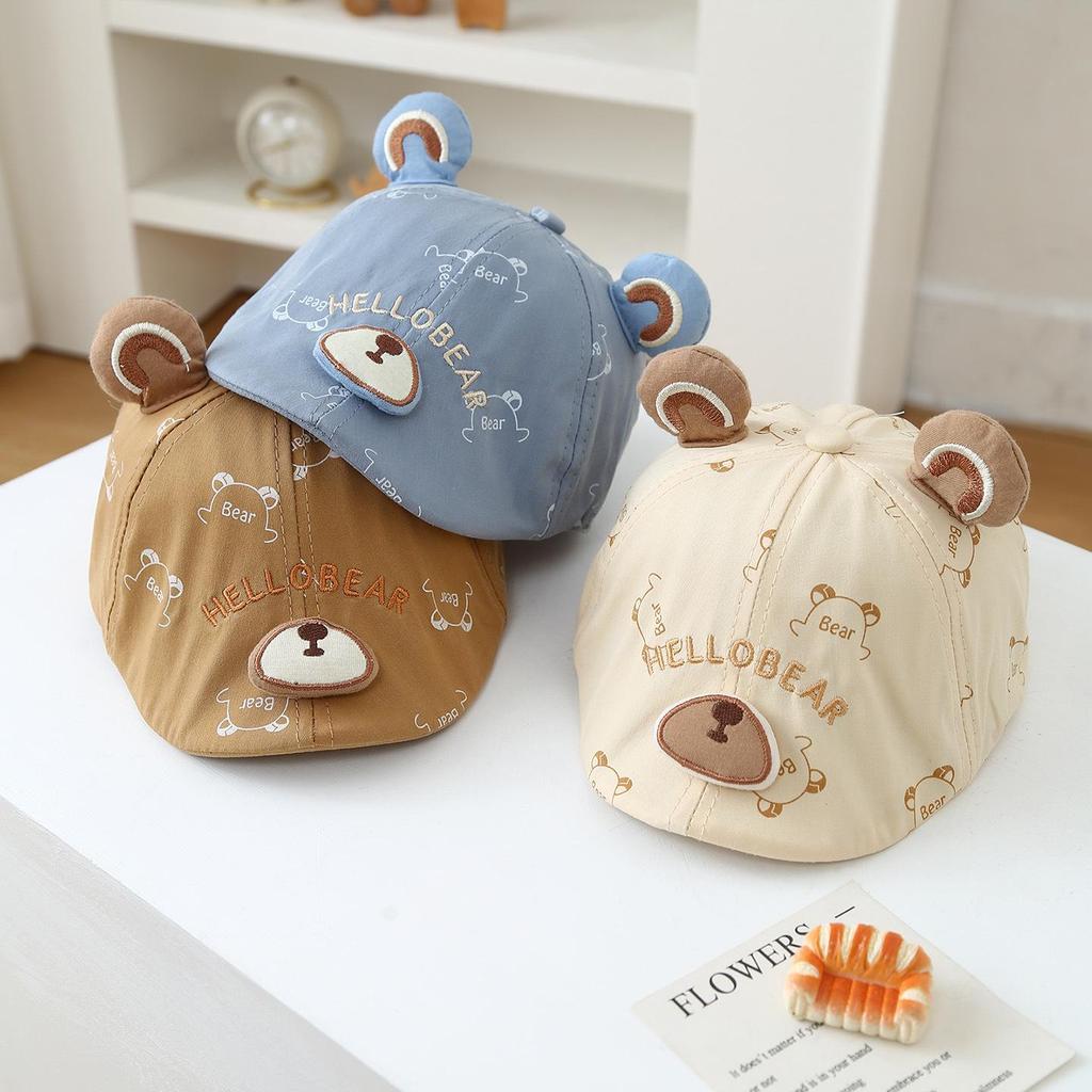 Chapeau de Soleil Bébé Ours Printemps/Été - Casquette Beret Mignonne Dessinée pour Bébés et Tout-Petits