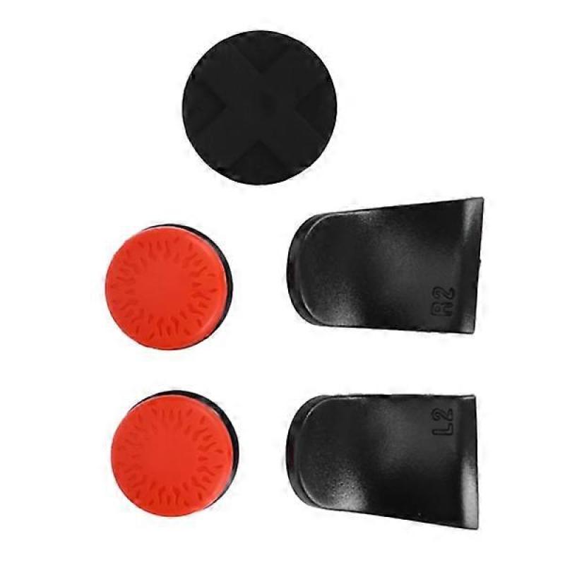 5-in-1 Thumb Grips, Button Caps, Joystick Protector, L2 R2 Triggers, Extender for PS5 Controller, Red