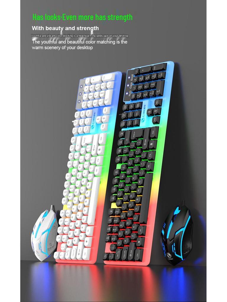 Russian Arabic Wired Luminous Gaming Keyboard & Mouse Set