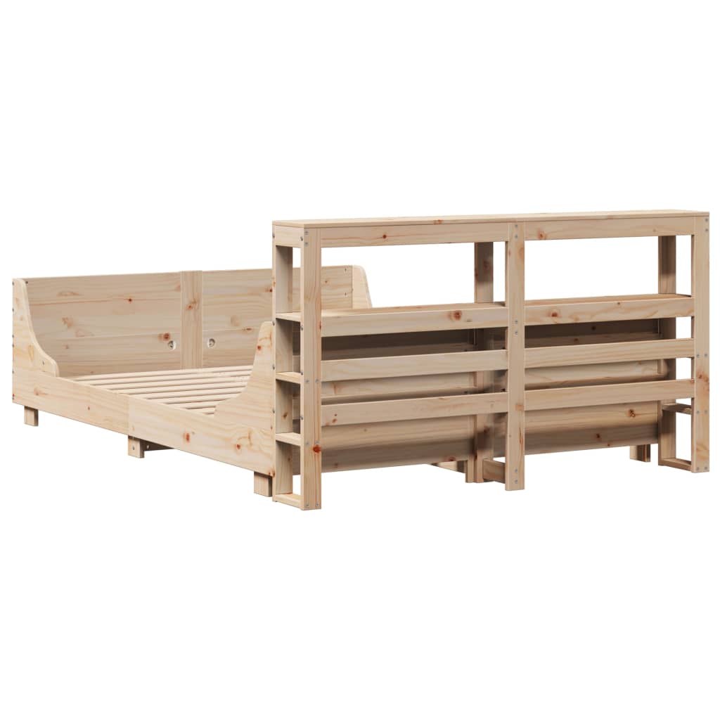 Vidaxl Bed Frame Without Mattress, 120X190 Cm, Solid Pine Wood