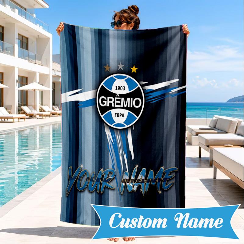 Custom Name FBPA Football Club Emblem Personalized Microfiber Beach Towel, Quick-Dry, Ideal for Summer Travel, Beach Essential, Swimming