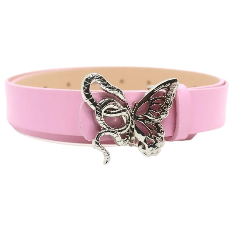 Lady Belt Elegant Skinny Waist Belt for Dress Skinny Belt Butterfly Buckle