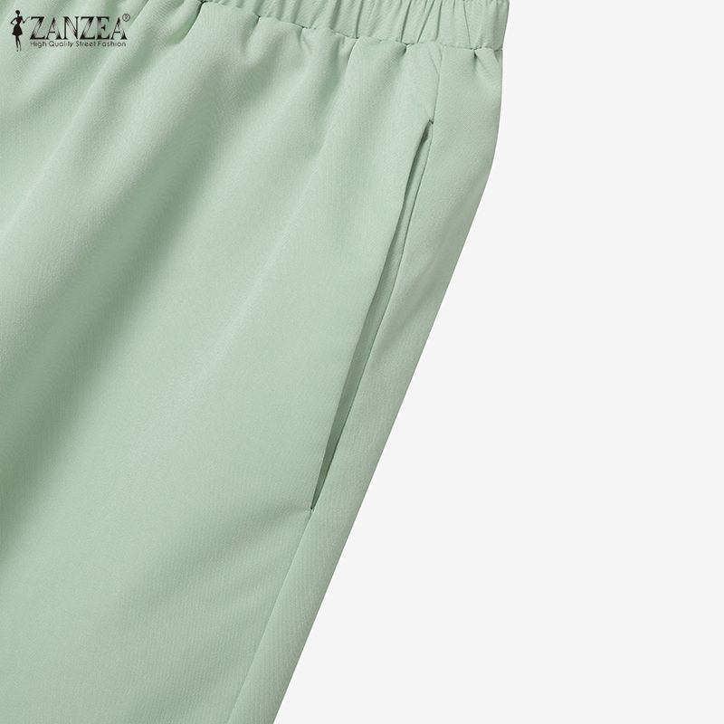 ZANZEA Women Sleeveless Vest Tops and Pants Casual Two Piece Suit Sets