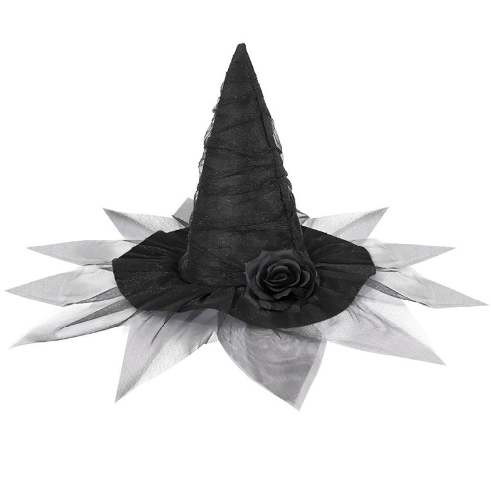 Gothic Queen Baroque Witch Hat Baroque Wizard Cap Foldable Halloween Witch Hat  Night Club