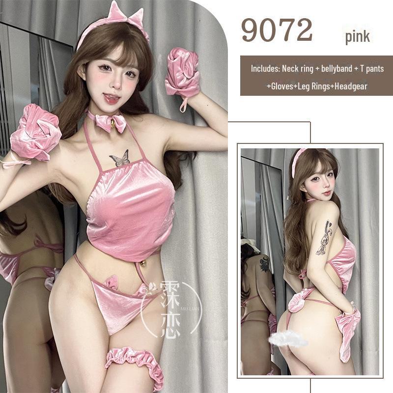 Mi Lian Cute Cat Girl Lingerie: Velvet Suspender Maid Costume
