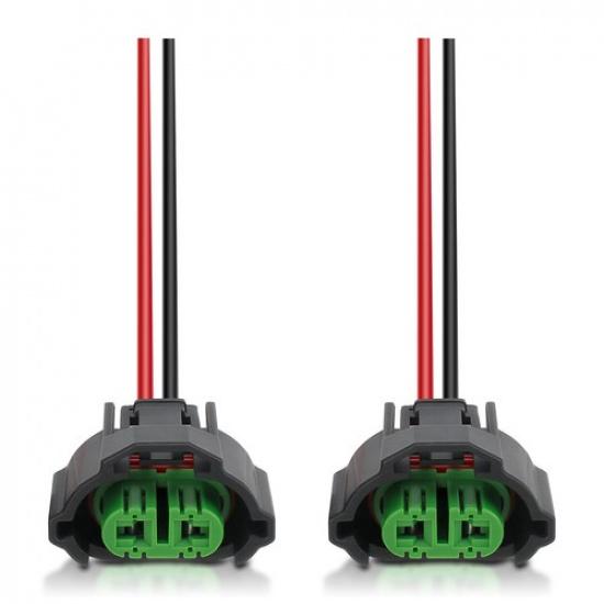 Wire Pigtail Female C H11 Two Harness Fog Light Bulb Lamp Connector Socket Plug