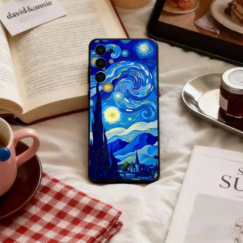 

Van Gogh Cartoon Art Phone Case Black Silicone Soft For Samsung S25,S24,S21,S22,S23,S30,Ultra,S20,Plus,Fe,Lite Samsung S20lite5G
