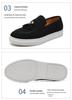 Men's British Style Leather Slip-On Loafers, Size 47 - Versatile Casual Sports Shoes