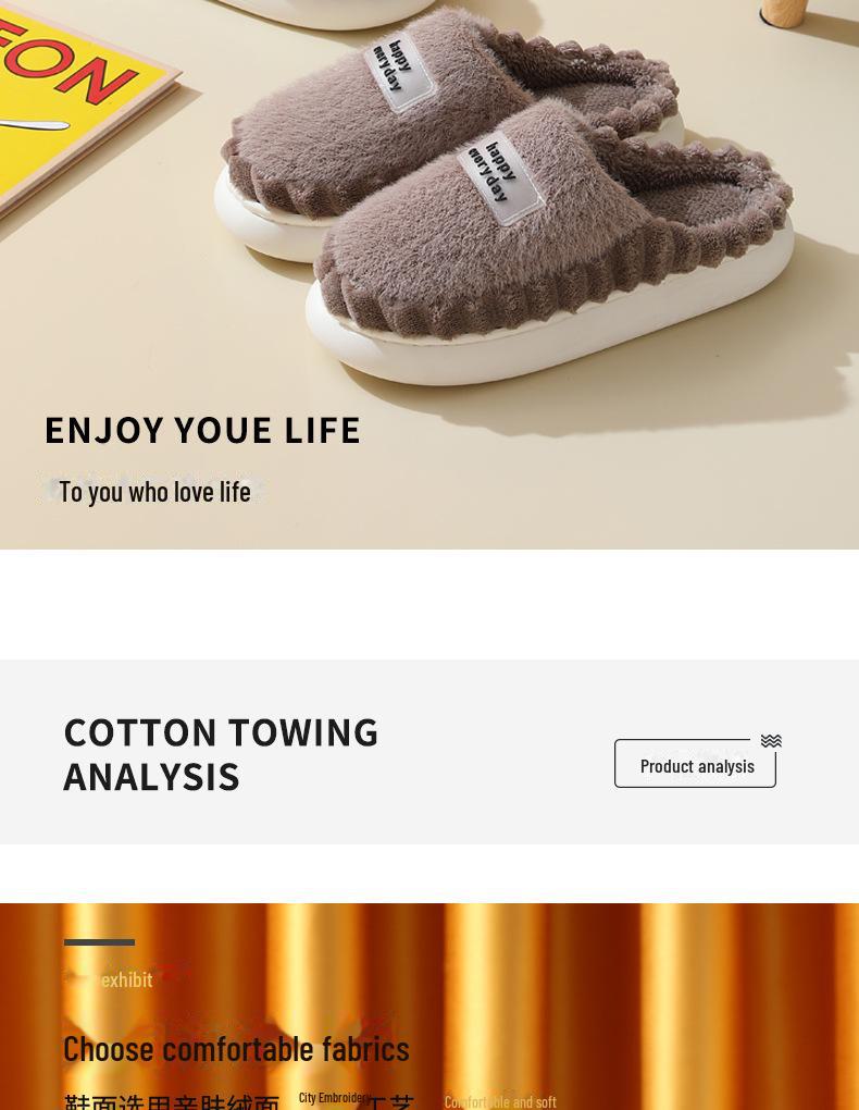 Chinelo de Algodão Masculino de Inverno 2023 com Sola Grossa: Quente, Durável, Pelúcia Antiderrapante, Tamanho Grande para Dormitórios de Estudantes