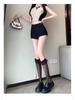 2024 Women's High Waist Black A-Line Summer Shorts - Slimming, Plus Size Options, Casual Fit
