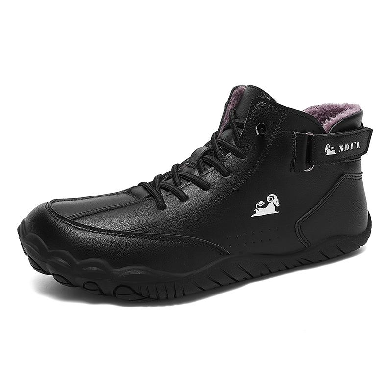 

Зимние новые кожаные мужские походные ботинки, противоскользящие и теплые сноубутсы, уличные водонепроницаемые походные ботинки 45