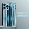 Various blue vertical stripes Man Protect PhoneCase Glass PhoneCase for iPhone 17 16 15 14 13 12 11pm Pro Plus Dropresistant