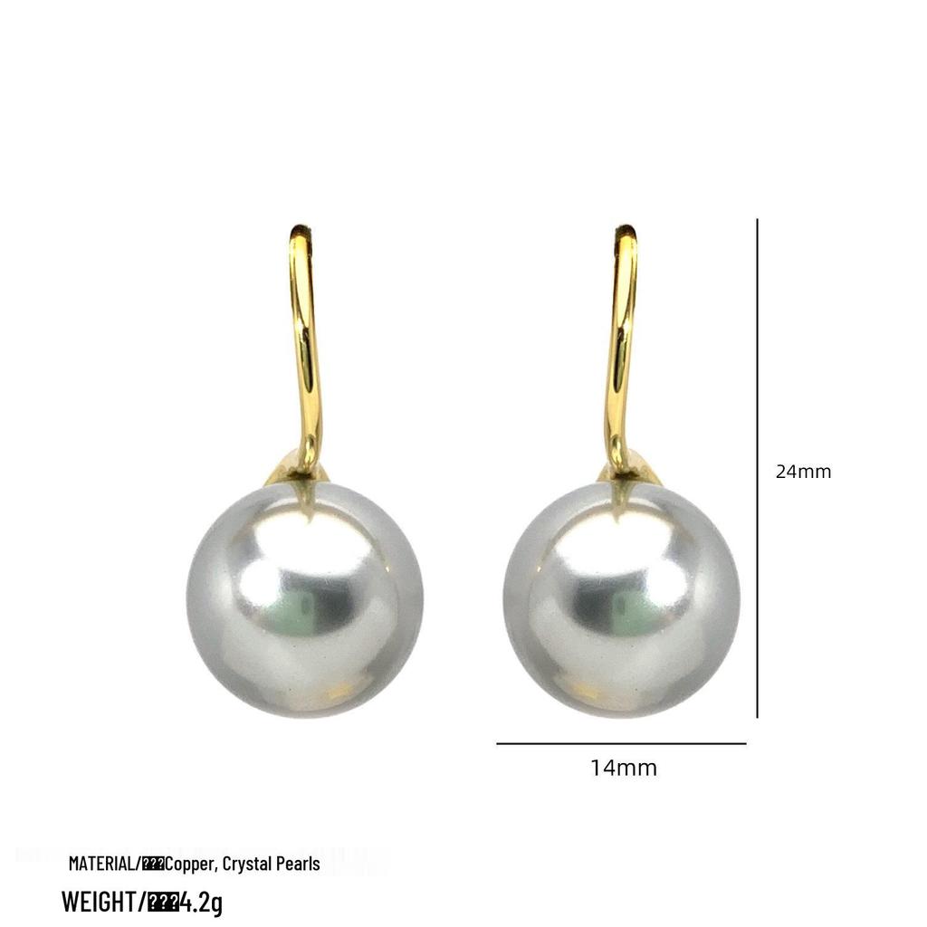 Elegant French Gray High Heels Pearl Earrings for Women - Sophisticated and Luxurious